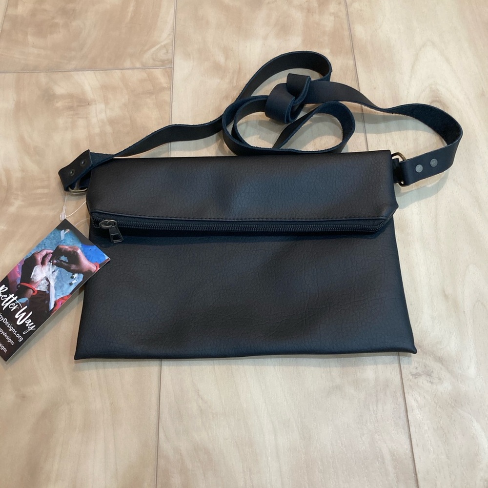 Vegan leather fold-over/crossbody bag by Better Way